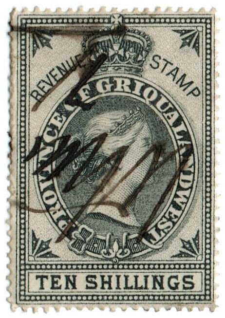 (I.B) Griqualand West Revenue : Duty Stamp 10/-