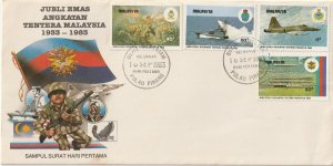 Malaysia 1983 50th Anniversary of the Malaysian Armed Forces FDC SG#267-270