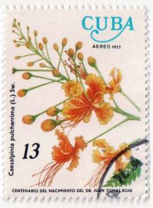 Cuba SC C252 - Caesalpinia pulcherrima - CTO - 1977