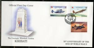 KIRIBATI 1995 50th ANNIVERSARY THE END OF WORLD WAR II SET OF 2 FIRST DAY COVERS 