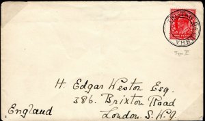 GB USED TRISTAN DA CUHNA KEVII Cover London O79d