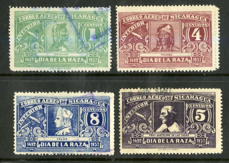 NICARAGUA C215-C221 MH BIN $1.50 PEOPLE