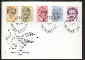 Switzerland 546-550 Portraits 1972 U/A FDC  