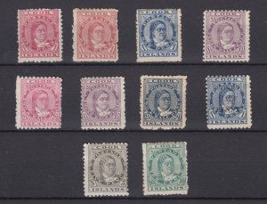 Cook Islands QV Early Collection Of 10 MH BP7119