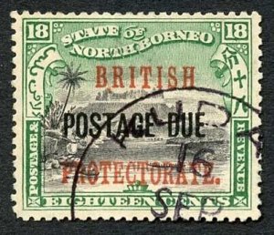 North Borneo SGD48 18c Black and Green Post Due used Cat 30 Pounds