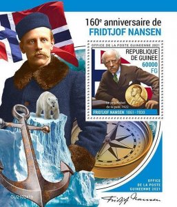 Guinea Ships Stamps 2021 MNH Fridtjof Nansen Exploration Explorers Nobel 1v S/S