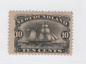 NEWFOUNDLAND #59 10 cents Schooner no gum graded as Fine