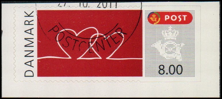 Denmark 1552 - Cto - 8k Hearts / Greetings (2011) (cv $1.65)