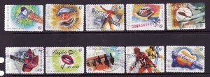 Australia-Sc#1944-53-used set-Rock Music-2001-