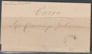 MEXICO-Zacatecas SZ1852 FOLDED LETTER TO HACIENDA DEL CARRO, 1868 F (42)