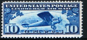 US  C10 MINT HINGED SPIRIT OF ST. LOUIS, AIR MAIL 1927