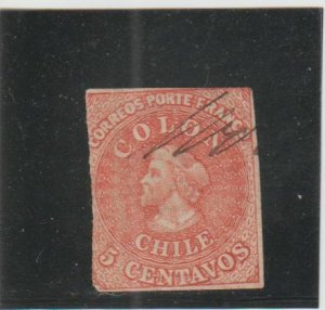 Chile  Scott#  3  Used  (1854 Christopher Columbus)