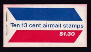 1973 Air Mail $1.30 booklet MNH complete Sc BKC23 (2 panes C79a slogan 8)