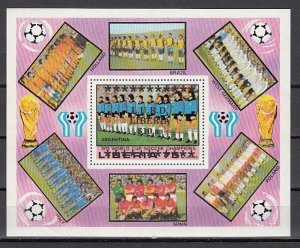 Liberia, LURD Government. Scott cat. C222 issue. Argentina Soccer s/sheet o/p.