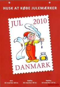 Denmark. Christmas Seal. 2010. 1 Post Office,Display,Advertising Sign. Santa