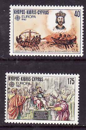 Cyprus-Sc#579-80- id9-unused NH set-Europa-1982-