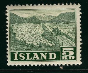 Mint H Iceland 1950 #268 5KR F-VF hr SCV$20