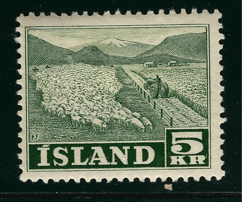 Mint H Iceland 1950 #268 5KR F-VF hr SCV$20