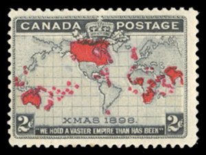 Canada #85 Cat$40, 1898 2c black, lavender and carmine, hinged