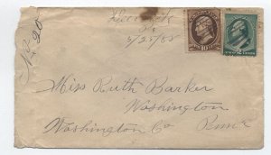 1888 Deer Lick PA manuscript registered cover 10ct banknote, #213 [h.4943]