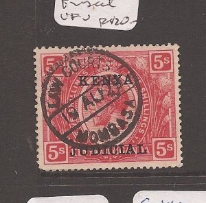 Kenya & Uganda 1923 KGV 5/- SG 92 fiscally used VFU (8asy) 