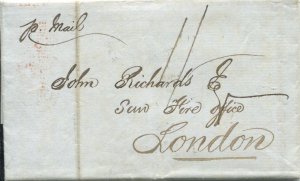 1858 (27 Aug) EL from Barbados to London  with BARBADOES double arc (A7)