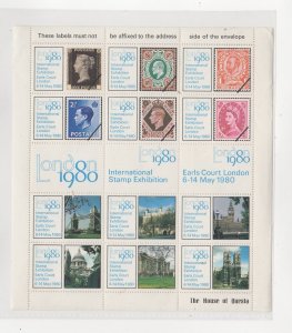 Britain - 1980 London International Stamp Exhibition Souvenir Sheet - MNH