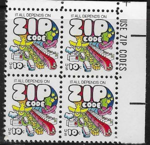 US#1511 Zip Code 10c ZIP Block of 4  (MNH) CV$1.00