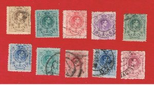 Spain #297-306 VF used  Alfonso Xlll  Free S/H