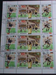 YEMEN-WORLD CUP SOCCER CHAMPIONSHIPS-CTO SHEET EST.$20