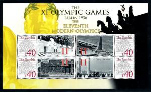 [93049] Gambia 2008 Olympic Games Berlin Stadium Sailing Sheet MNH