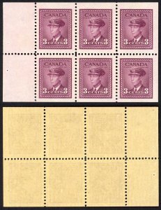 Canada SG378b 3c Purple Booklet pane of 6 FINE U/M Cat 16 pounds