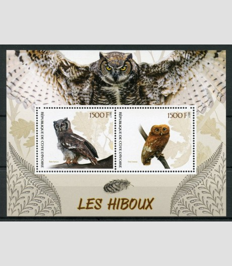 BIRDS OWLS Sheet Perforated Mint (NH)