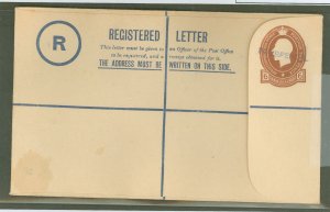 New Zealand  1936 Four Pence, 6d Reg. Envelope, in blue, faint mark at lower left