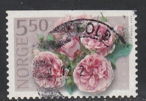 Norway # 1304, Pink Roses, Used, 1/3 Cat.