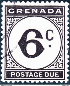 GRENADA 1952 QEII 6c Black Postage Due SGD17 FU