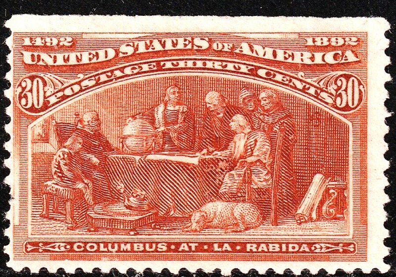 #239 US 30 CENT ORANGE BROWN COLUMBIAN-MINT-N/G-FINE-VF