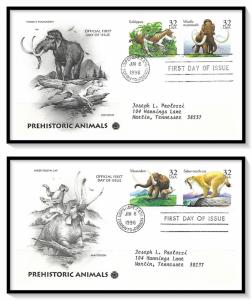 US #3077-3080 Prehistoric Animals Set FDC