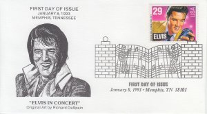 1993 Elvis Presley (Scott 2721) Memphis Collectible DeSpain Concert FDC