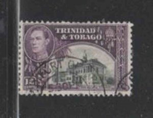 TRINIDAD & TOBAGO #57 1938 12c KING GEORGE VI & TOWN HALL F-VF USED