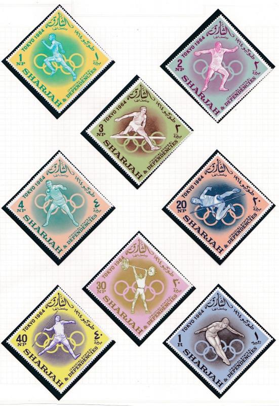 SHARJAH  1964 TOKYO OLYMPICS SET MNH 