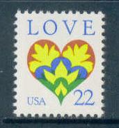 2248 22c Love Fine MNH