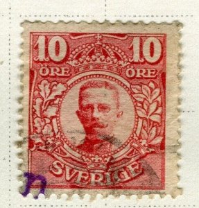 SWEDEN; 1910 early Gustav definitive issue fine used 10ore. ,