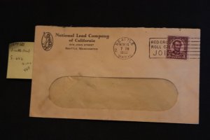 Scott US 600 on cover fm Seattle WA (#469)