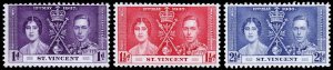 St. Vincent Scott 138-140 (1937) Mint H F-VF Complete Set C