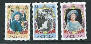 ANGUILLA SG655/7 1985 QUEEN MOTHER MNH