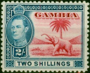 Gambia 1938 2s Carmine & Blue SG157 Fine MM (2)