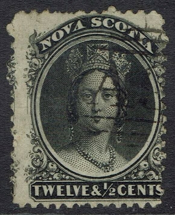 NOVA SCOTIA 1860 QV CHALON 12.5C ON WHITE PAPER USED