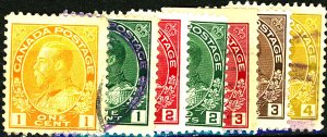 CANADA #104-110 USED/MIXED CONDITION