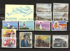 Faroe Islands Scott 121-138a (1985 Year Set) Catalog Value $37.50